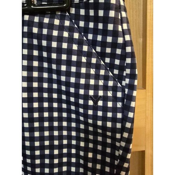 Callaway Womens Navy & White Gingham Check Opti-Dri Golf Shorts Size 8 - Picture 3 of 7